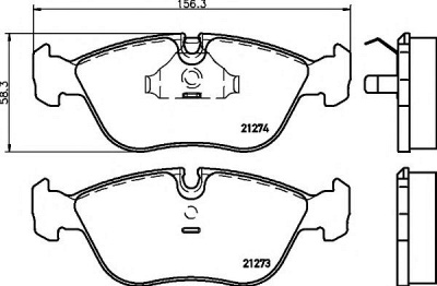 HELLA PAGID 8db355007721 -  Комплект тормозных колодок, дисковый тормоз